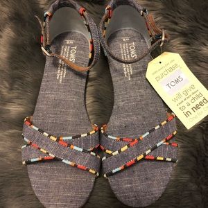 TOMS chambray sandals. NWT